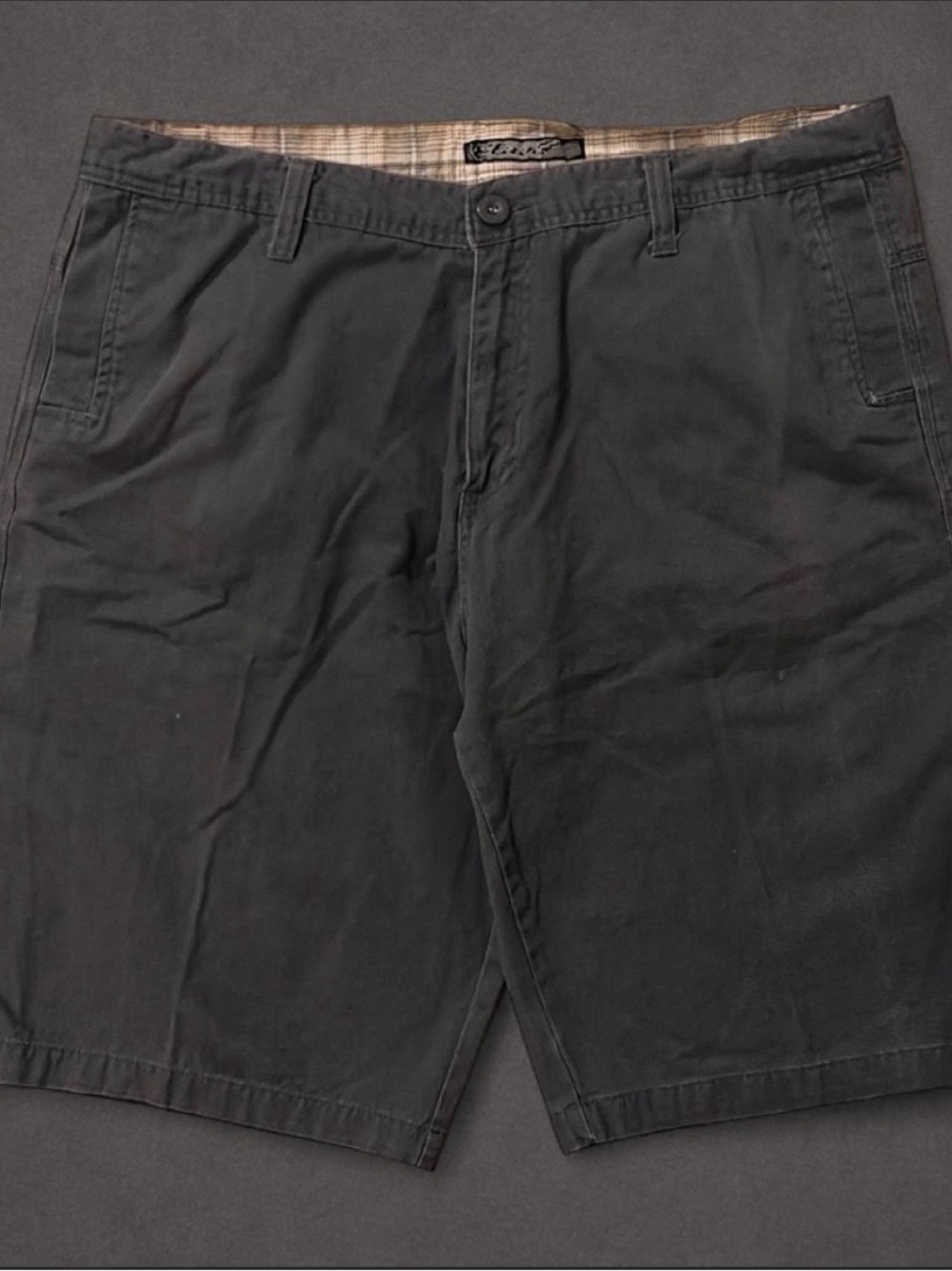 Vintage Elixir Charcoal Grey Cotton Skater Shorts Size 40